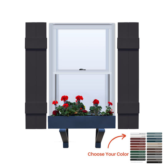 Vinyl | Joined Board & Batten Exterior Shutters | 7" Width | 2 Vertical Boards | 1 Pair