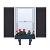 Vinyl | Louvered Exterior Shutters | 18" Width | Straight Top | with Mid Rail (50/50 Split) | 1 Pair