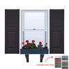 Vinyl | Louver Over Raised Panel Exterior Shutters | 9.25" Width | Straight Top | with Mid Rail (50/50 Split) | 1 Pair