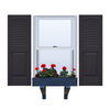 Vinyl | Louver Over Raised Panel Exterior Shutters | 9.25" Width | Cathedral Top | with Mid Rail (50/50 Split) | 1 Pair