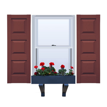 Vinyl | Raised Three Panel Exterior Shutters | 9.25" Width | with Mid Rail (33/33/33 Split) | 1 Pair