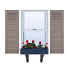 Vinyl | Louvered Exterior Shutters | 9.25" Width | Straight Top | No Mid Rail | 1 Pair