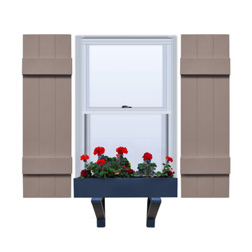 Vinyl | Joined Board & Batten Exterior Shutters | 10.5" Width | 3 Vertical Boards | 1 Pair