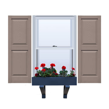 Vinyl | Raised Panel Exterior Shutters |  9.25" Width | with Mid Rail (50/50 Split) | 1 Pair