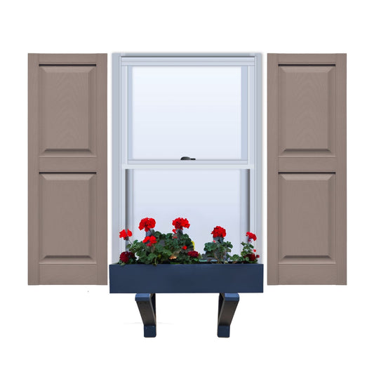 Vinyl | Raised Panel Exterior Shutters |  9.25" Width | with Mid Rail (50/50 Split) | 1 Pair