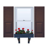 Vinyl | Louver Over Raised Panel Exterior Shutters | 9.25" Width | Cathedral Top | with Mid Rail (50/50 Split) | 1 Pair