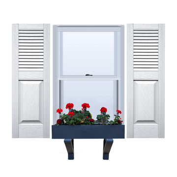 Vinyl | Louver & Raised Panel Exterior Shutter | 9.25" x 24" | Straight Top | Sample