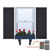 Vinyl | Louvered Exterior Shutters | 14.5" Width | Straight Top | with Mid Rail (40/60 Split) | 1 Pair