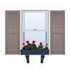 Vinyl | Louvered Exterior Shutters | 16.5" Width | Straight Top | with Mid Rail (50/50 Split) | 1 Pair