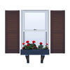 Vinyl | Louvered Exterior Shutters | 18" Width | Straight Top | with Mid Rail (50/50 Split) | 1 Pair