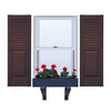 Vinyl | Louver Over Raised Panel Exterior Shutters | 18" Width | Straight Top | with Mid Rail (50/50 Split) | 1 Pair