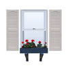 Vinyl | Louvered Exterior Shutters | 18" Width | Cathedral Top | with Mid Rail (50/50 Split) | 1 Pair