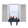 Vinyl | Louvered Exterior Shutters | 12" Width | Straight Top |  No Mid Rail | 1 Pair