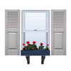 Vinyl | Louver Over Raised Panel Exterior Shutters | 16.5" Width | Straight Top | with Mid Rail (50/50 Split) | 1 Pair