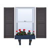 Vinyl | Louvered Exterior Shutters | 16.5" Width | Straight Top | with Mid Rail (50/50 Split) | 1 Pair
