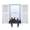 Vinyl | Louvered Exterior Shutters | 18" Width | Straight Top | with Mid Rail (50/50 Split) | 1 Pair